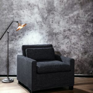Naveen Dark Gray Fabric Swivel Chair With 1 Toss Pillow