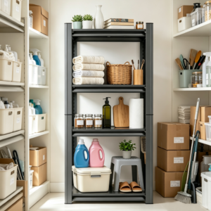 4-Tier Adjustable Metal Storage Shelving Unit, Black Heavy Duty Rack For Garage, Home, Closet & Warehouse