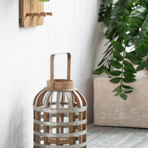 Decorative Lantern With Handle, Wooden Lantern For Indoor Outdoor, Home Garden Wedding