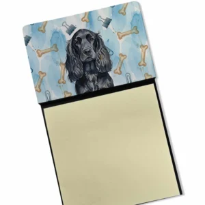 Black English Cocker Spaniel Coworker Watercolor Sticky Note Holder Refillable Dispenser Desk Accessory 3x3 Pad Gift