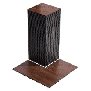 Dance Floor Tiles, 12.4 X 12.4 In 52 Piece Interlocking Dance Flooring, Portable Dance Practice Floor With Cushioned Base (Oak Wood Grain, 52 Sq. Ft/Box )