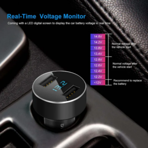 Dual USB Car Charger Adapter Aluminum Alloy Fast Car Charging