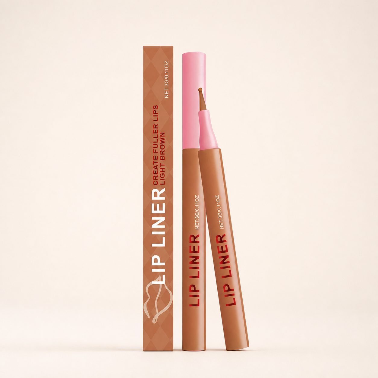 AMZ Lip Liner, Light Brown, 3 g
