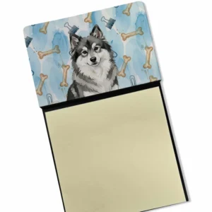 Keeshond Coworker Watercolor Sticky Note Holder Refillable Dispenser Desk Accessory 3x3 Pad Gift