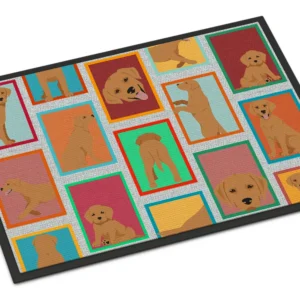 Lots of Red Fox Labrador Retriever Doormat Front Door Mat Indoor Outdoor Rugs for Entryway, Non Slip Washable Low Pile, 24H X 36W