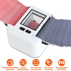 1Pc 2 Deck Rechargeable Automatic Card Shuffler Professional Card Shuffler For For Texas Hold'em Poker UNO With Auto Manual Mode Handheld Desktop
