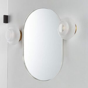 Silver 20 X 33 Inch Metal Oval Mirror