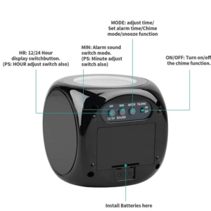 LED Projection Alarm Clock Digital LCD Display Voice Talking Weather Snooze USB