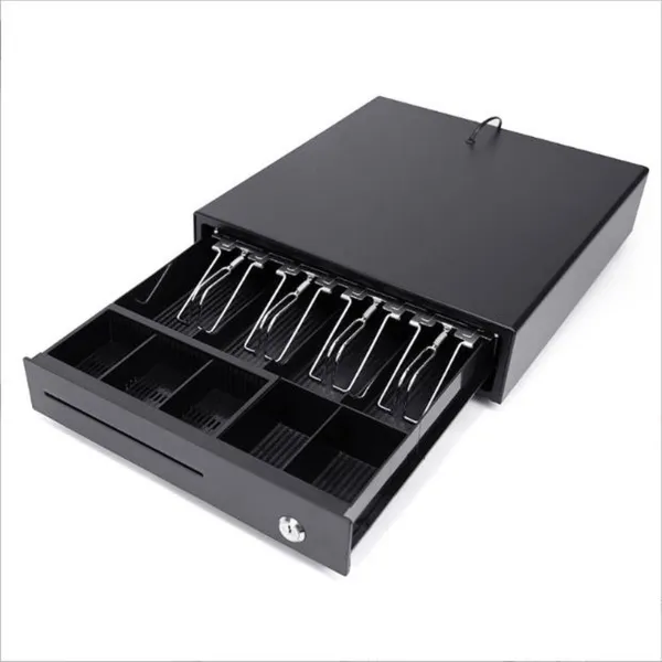 Electrically Opening Cash Drawer, Space-Saving Money Drawer With Coin & Banknote Tray