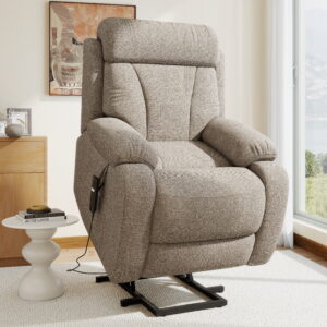 Power Lift Recliner For Elderly, Lift Chair Recliners For Small Spaces, Electric Recliner Chairs For Seniors, Remote Control, Adjustable, Side Pocket Brown Snowflake Velvet