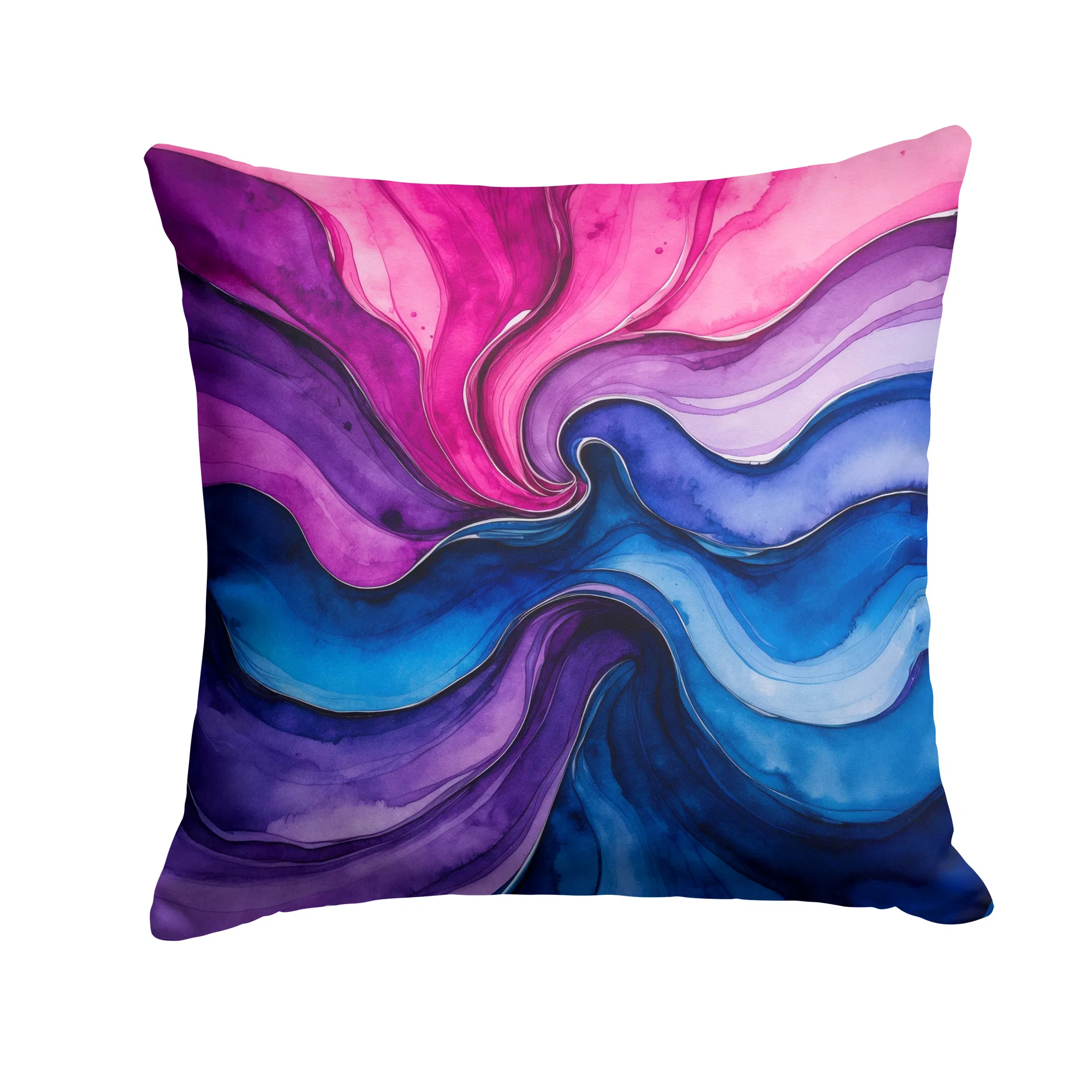 Bisexual Pride Throw Pillow Machine Washable, Indoor Outdoor Decorative Pillow for Couch, Bed or Patio, 14Hx14W