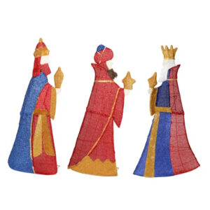 Set Of 3 Lighted Three Kings With Gifts Christmas Decorations, Pre-lit 2D Holiday Decor With 80 Warm White LED Lights For Xmas Outdoor Indoor Decor Lighted Holiday Displays