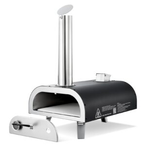 12' Outdoor Pizza Oven Portable Wood Pellet Pizza Oven Iron Spray Camping
