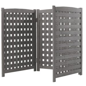 3-Panel Outdoor Air Conditioner Fence Screen, Outside Wood Privacy Fence, 32 W X 38 H