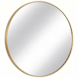 Round Wall Mirror,Bathroom Mirror Shatterproof with Hook,HD Anti-Fog for Over Sink,Entryway,Bedroom,Vanity,Gold 30 Inch