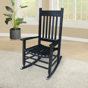 Wooden Porch Rocker Chair Black, Without Mat