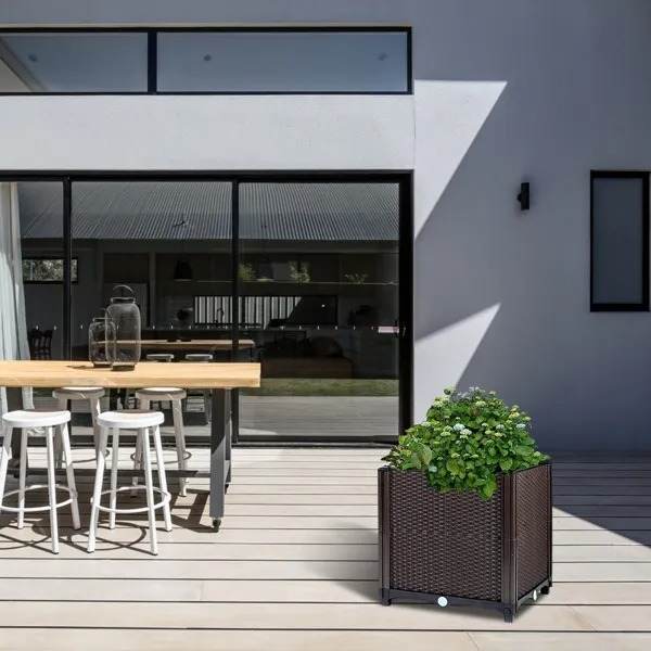 Raised Garden Bed Planter For Outdoor Plants Plastic Planters Box Elevated Garden Boxes Plant Pots Of Garden Patio Balcony Deck To Planting Flowers Vegetables Tomato And Herbs