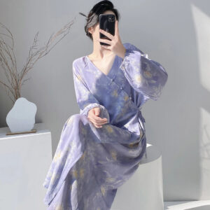 Womens Relaxed-fit Floral-print Simple And Comfortable Dress