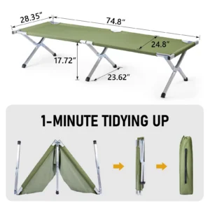 RHB-03A Portable Folding Camping Cot with Carrying Bag Army Green