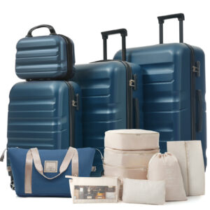 Hardshell ABS Luggage Set - Lightweight Durable Suitcases With Dual Spinner Wheels, Carry-On & Check-In Sizes For Travel Business