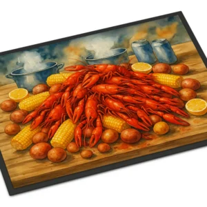 Crawfish Boil Doormat Front Door Mat Indoor Outdoor Rugs for Entryway, Non Slip Washable Low Pile, 24H X 36W