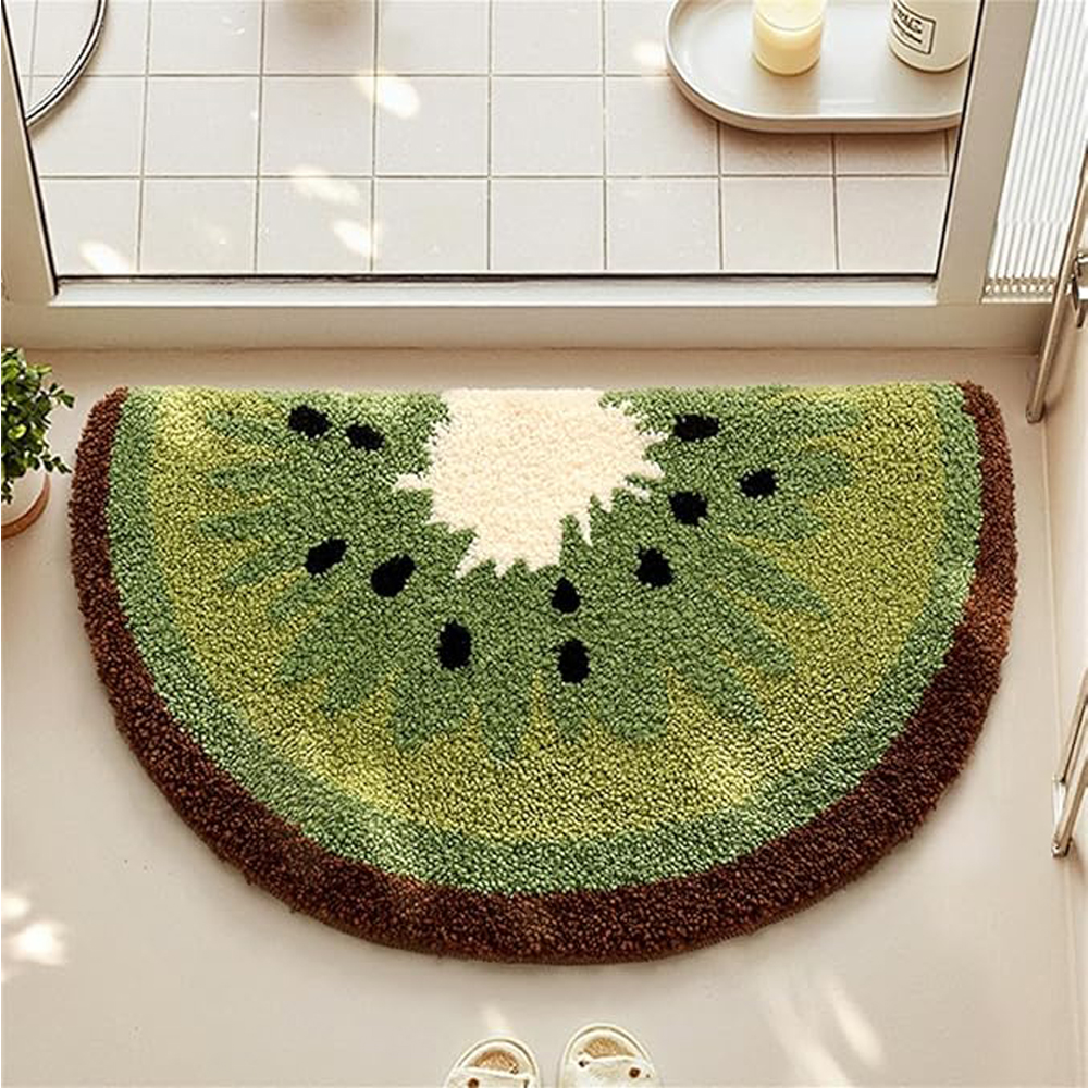 Kiwi Fruit Bath Mats Cute Bathroom Rugs, Particularly Absorbent