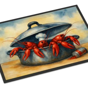 Crawfish Cooking Doormat Front Door Mat Indoor Outdoor Rugs for Entryway, Non Slip Washable Low Pile, 18H X 27W