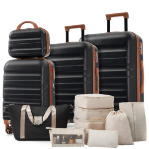 Hardshell ABS Luggage Set - Lightweight Durable Suitcases With Dual Spinner Wheels, Carry-On & Check-In Sizes For Travel Business
