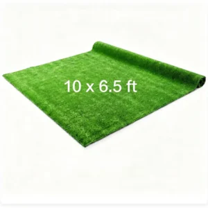 10 x 6.5 ft Green PP Artificial Turf Roll 0.3 " , Weather & Fade Resistant Low Grass Carpet for Pets, Kids Playground, Balcony and Commercial Use