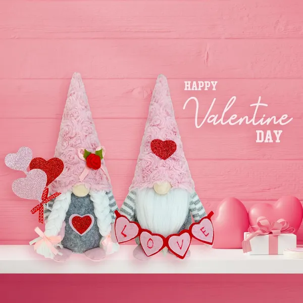 Valentine Gnomes Decorations For Home Valentines Day Tiered Tray Decor Pink Valentine Gnomes Plush Scandinavian Tomte Elf Holiday Gnomes Ornaments Valentines Day Gifts For Her